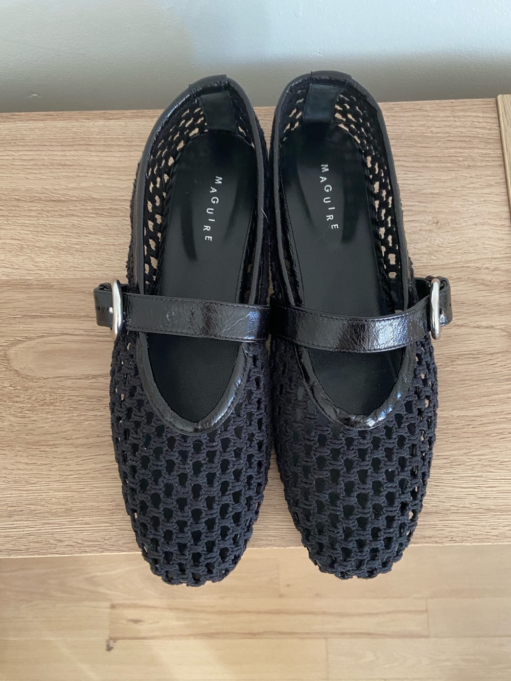 Maguire Aveiro Black Woven Ballerina Flats